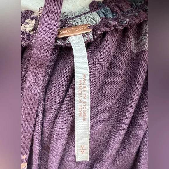 Free People Glenside Floral Print Blouse Top Tunic Size Medium - Picture 9 of 9